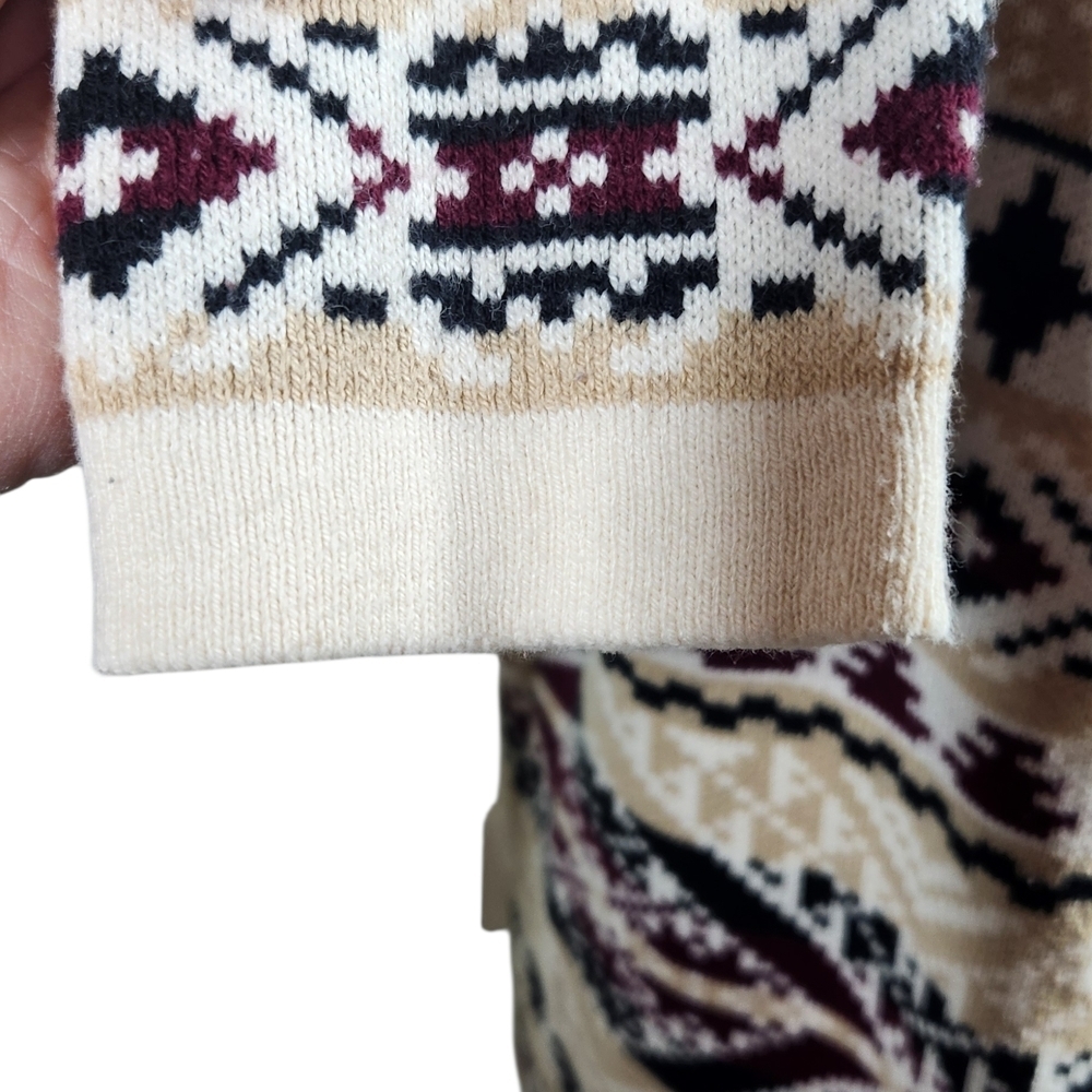 Lucky Brand Women's Aztec Open Cardigan Sweater Long Sleeve, Sz S - Picture 5 of 9